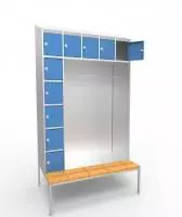 Шкаф со скамьей для одежды и личных вещей ШОЯ-10/скамья