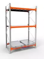 Стеллаж с выкатными платформами СП 1800 /3 яр/ 2 вп / оцинк. внут. 0,7
