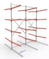 Стеллаж консольный ДВУХсторонний 2-х секционный СК