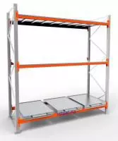 Стеллаж с выкатными платформами СП 2700 /3 яр/ 3 вп / оцинк. внут. 0,7
