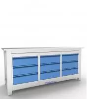 Верстак слесарный трехтумбовый АСПроф19 /3-3-3