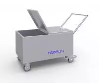 Мобильный ящик для ветоши металлический МКм-2-100/d100