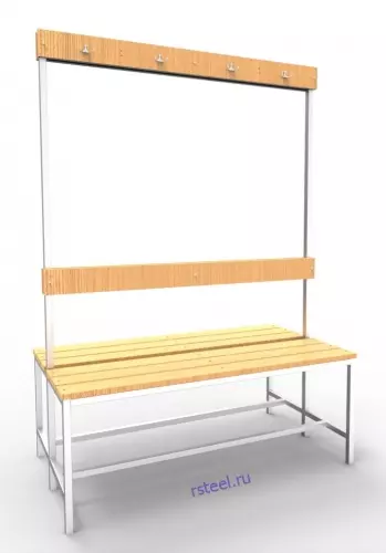 Скамья СК-В двухсторонняя, размер 800х700х1700 мм, материал сидения сосна