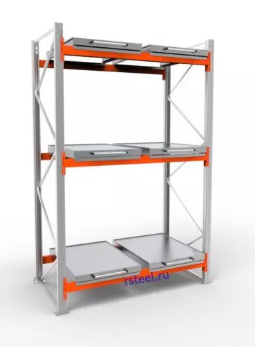 Стеллаж с выкатными платформами СП 1800 /3 яр/ 6 вп