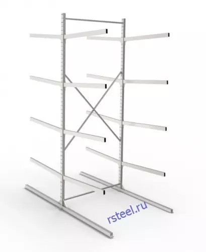 Стеллаж консольный ДВУХсторонний 1-но секционный СКл