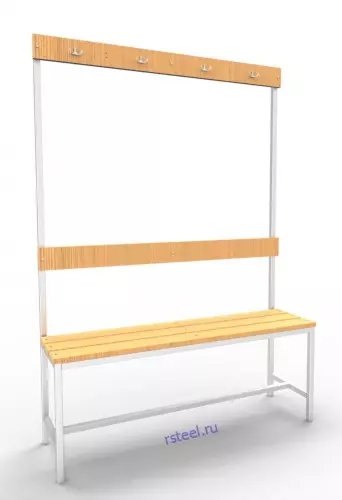 Скамья СК-В односторонняя, размер 800х350х1700 мм, материал сидения сосна