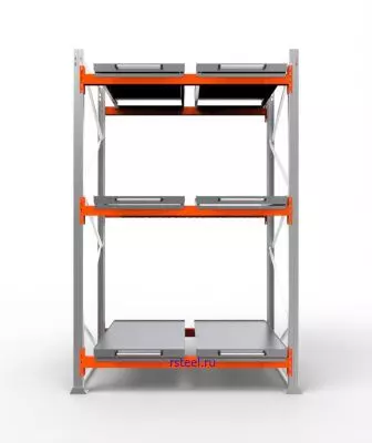 Стеллаж с выкатными платформами СП 1800 /3 яр/ 6 вп