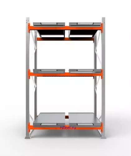 Стеллаж с выкатными платформами СП 1800 /3 яр/ 6 вп