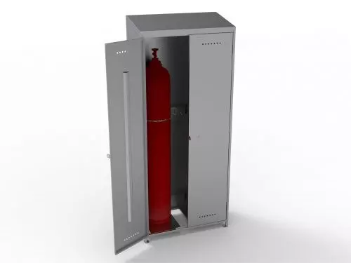 Шкаф для газовых баллонов ШГ-2кр с наклонной крышей - баллон