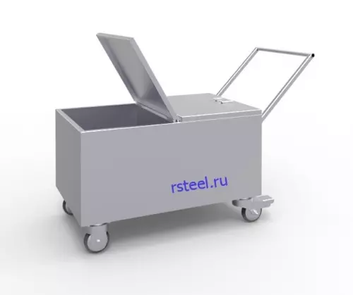 Мобильный ящик для ветоши металлический МКм-2-100/d100
