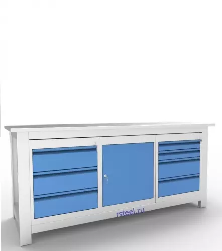 Верстак слесарный трехтумбовый АСПроф19 /3-0-4