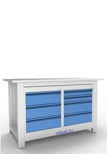 Верстак слесарный двухтумбовый АСПроф14/3-4