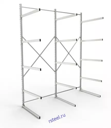 Стеллаж консольный ОДНОсторонний 2-х секционный СКл