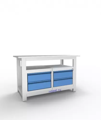 Верстак слесарный двухтумбовый АСПроф14 /2м-2м