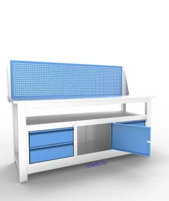 Верстак слесарный трехтумбовый АСПроф19 /2м-0м-2м/ЭП