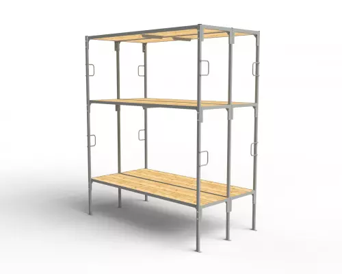 Нары металлические трехъярусные двухсторонние