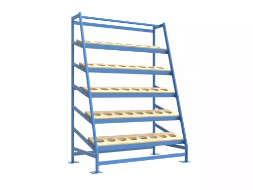 Стеллаж под HSK-125, 5 полок, 8 отверстий