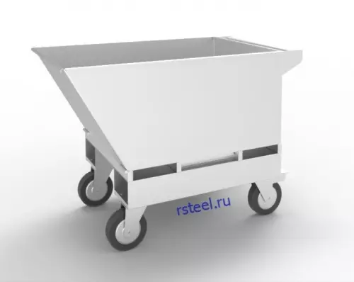 Тележка - контейнер для стружки ТК-190 с ручным опрокидыванием, цвет Серый