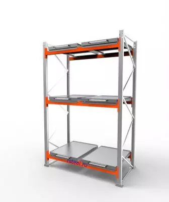 Стеллаж с выкатными платформами СП 1800 /3 яр/ 6 вп