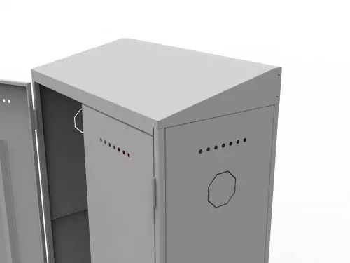 Шкаф для газовых баллонов ШГ-2кр с наклонной крышей - перфорация