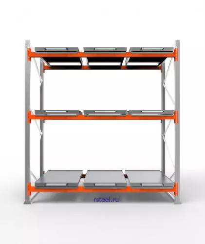Стеллаж с выкатными платформами СП 2700 /3 яр/ 9 вп