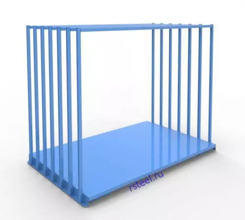 Вертикальный стеллаж для листового металла с делителями СВДМ_1-7, колеса отсутствуют
