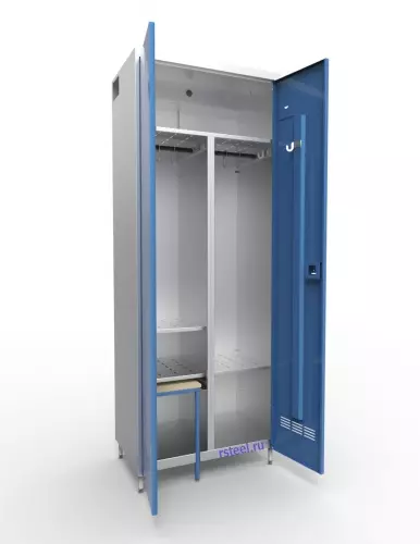 Шкаф для спецодежды ШО-800 с выдвижной скамьей