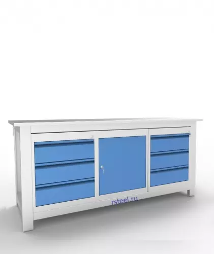 Верстак слесарный трехтумбовый АСПроф19 /3-0-3