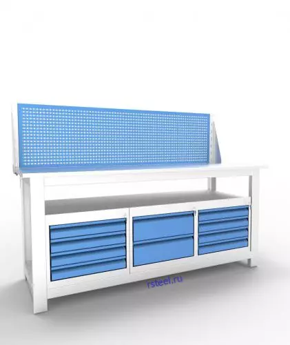 Верстак слесарный трехтумбовый АСПроф19 /4м-2м-4м/ЭП