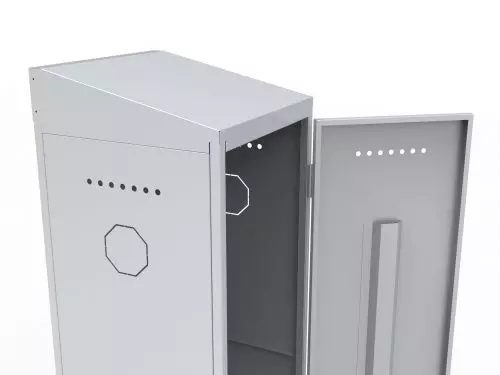 Шкаф для баллонов ШГ-1кр с наклонной крышей - крыша и и перфорация