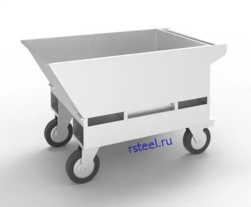 Тележка - контейнер для стружки ТК-120 с ручным опрокидыванием, цвет  Серый