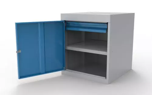 Тумба инструментальная Твс1 с одной полкой и одним ящиком