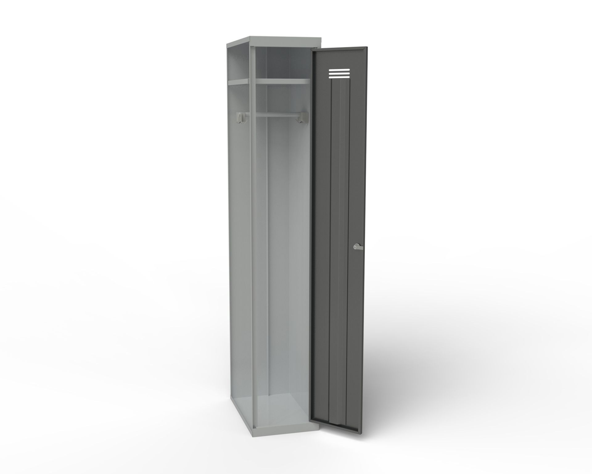 Трехсекционный металлический шкаф для одежды шрм 33